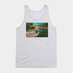 woman floating among waterlilies Tank Top